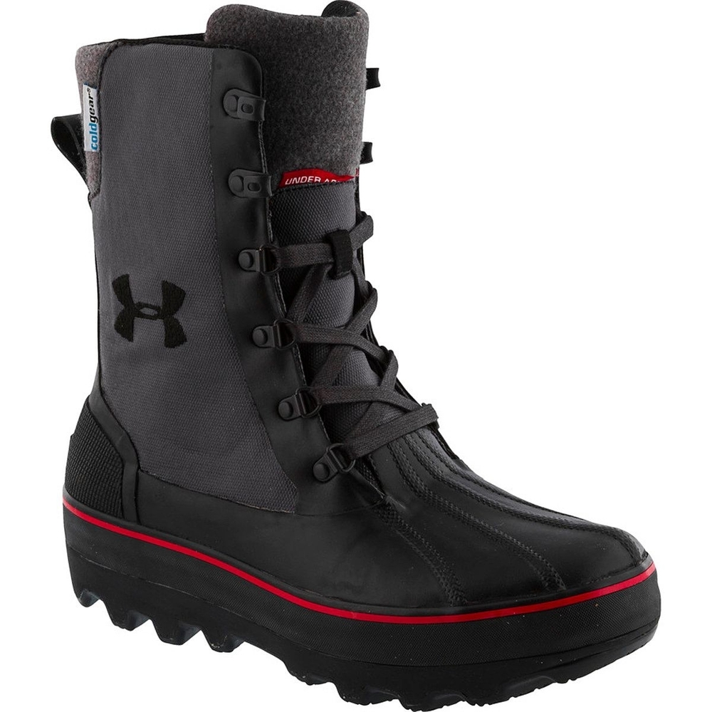 Under Armour Black and Gray Lace-Up Boots